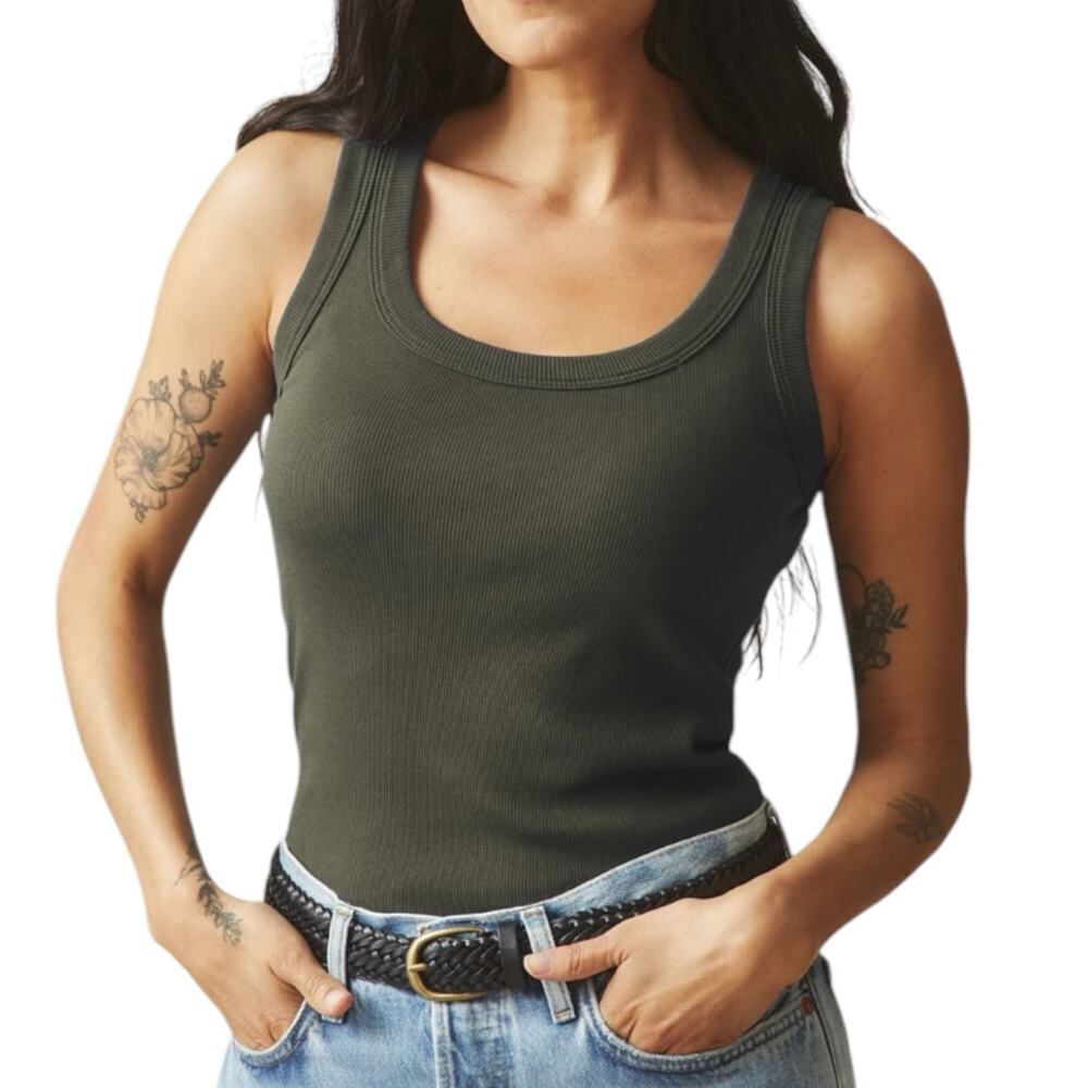 NWOT American Giant Women’s Rib Tank Top Size Medium Loden Green
